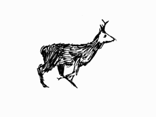 Анимация Карандашный набросок бегущего оленя, гифка Карандашный набросок бегущего оленя