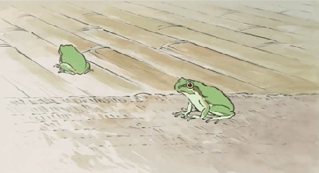 Анимация На земле сидят лягушки, аниме The Tale of Princess Kaguya / Сказание о принцессе Кагуя