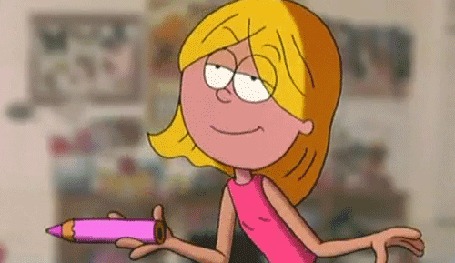 Анимация Девочка Lizzie McGuire / Лиззи Макгуайр с карандашом в руке