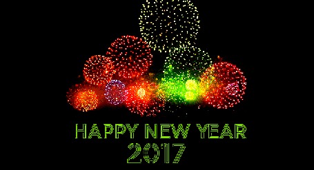 Анимация Разноцветный салют, (Happy New Year / Счастливого Нового года 2017)