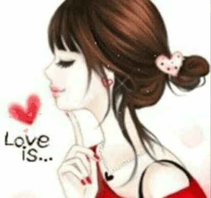 Анимация Девушка смотрит на сердечко, (love is / любовь это.), гифка Девушка смотрит на сердечко, (love is / любовь это.)