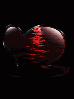 Анимация Сердце на фоне воды, гифка Сердце на фоне воды