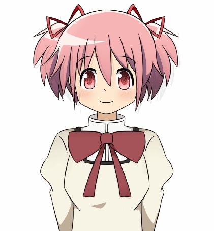 Анимация Мадока Канамэ / Madoka Kaname из аниме Девочка-волшебница Мадока Волшебство / Mahou Shoujo Madoka Magica, by &;&;&;