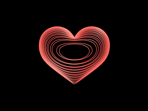 Анимация Вражающееся красное сердечко, на темном фоне, гифка Вражающееся красное сердечко, на темном фоне