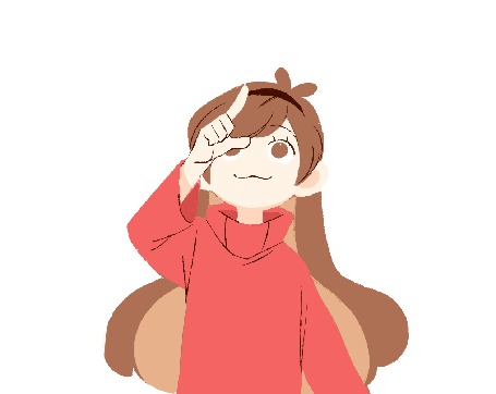 Анимация Мэйбл / Mabel из мультсериала Гравити Фолз / Gravity Falls рисует сердце и посылает воздуные поцелуйчики, автор Diriroro