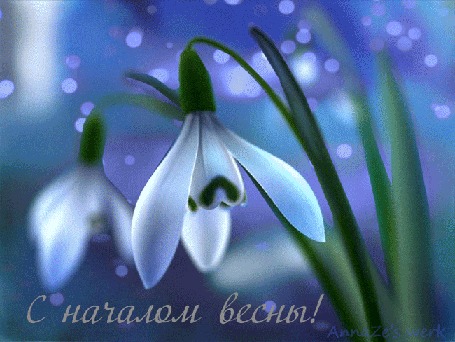 Анимация Первые весенние подснежники (С началом весны!)