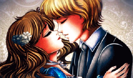 Анимация Tristan and Lili / Тристан и Лили целуются, by galia-and-kitty