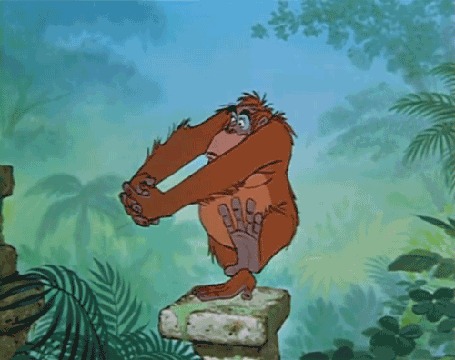 Анимация Прыгающая через свои лапы веселая обезьяна, мультфильм The Jungle Book / Книга джунглей