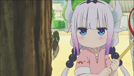 Анимация Канна Камуи / Kanna Kamui из аниме Дракон-горничная Кобаяши / Kobayashi-san Chi no Maid Dragon, гифка Канна Камуи / Kanna Kamui из аниме Дракон-горничная Кобаяши / Kobayashi-san Chi no Maid Dragon