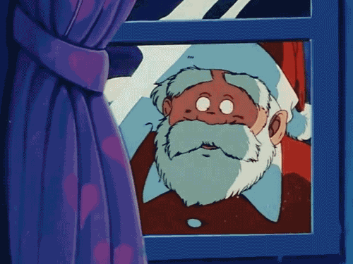 Анимация Дед мороз написал на стекле (Merry X-mas / Веселого рождества), гифка Дед мороз написал на стекле (Merry X-mas / Веселого рождества)