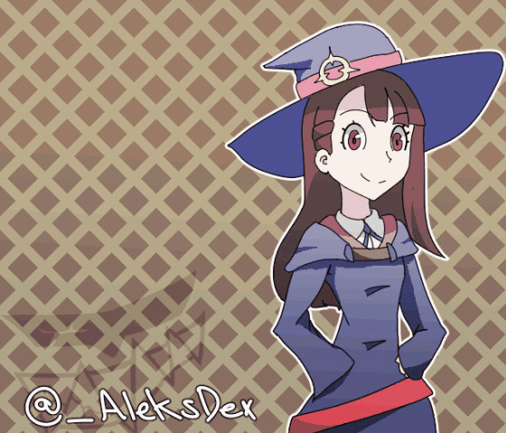 Анимация Акко Кагари / Atsuko Kagari из аниме Академия ведьмочек / Little Witch Academia, by AleksDex, гифка Акко Кагари / Atsuko Kagari из аниме Академия ведьмочек / Little Witch Academia, by AleksDex