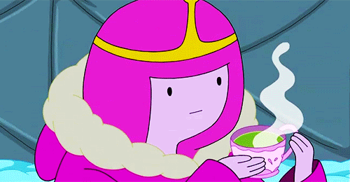 Анимация Принцесса Бубльгум пьет горячий чай из чашки, мультсериал Adventure Time / Время Приключений, гифка Принцесса Бубльгум пьет горячий чай из чашки, мультсериал Adventure Time / Время Приключений