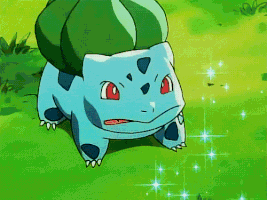 Анимация Bulbasaur / Бульбазавр из аниме Pokemon / Покемон раскуривает сигару, гифка Bulbasaur / Бульбазавр из аниме Pokemon / Покемон раскуривает сигару