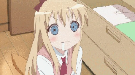 Анимация Кеко Тошино / Kyoko Toshin из аниме Лилии на ветру / Yuru Yuri