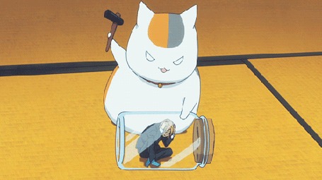Анимация Nyanko-sensei / Котя-сенсей с молотком из аниме Тетрадь дружбы Нацумэ / Natsume Yuujinchou / Natsumes Book of Friends