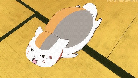 Анимация Nyanko-sensei / Котя-сенсей катается по полу из аниме Тетрадь дружбы Нацумэ / Natsume Yuujinchou / Natsumes Book of Friends
