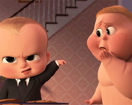 Анимация The Boss Baby / Босс-молокосос из одноименного мультфильма не разрешает своему подчиненному кушать печенье