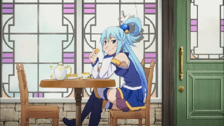 Анимация Аква / Aqua из аниме Этот замечательный мир! OVA / Kono Subarashii Sekai ni Shukufuku wo!