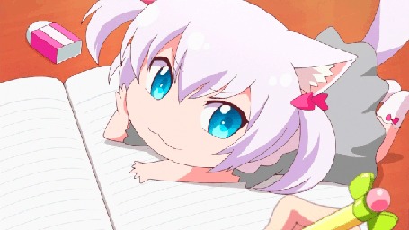 Анимация Эльза / Elza из аниме Кошачьи дни / Nyanko Days