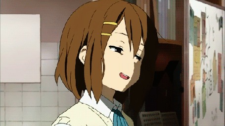 Анимация Юи Хирасава / Yui Hirasawa из аниме Кэйон! / K-On! показывает лист с плохой оценкой