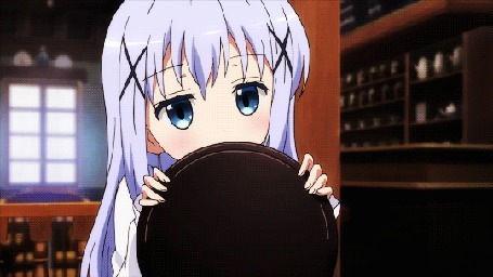 Анимация Чино Кафу / Chino Kafuu из аниме Заказывали кролика? / Gochuumon wa Usagi Desu ka?
