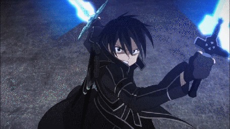 Анимация Кадзуто Киригая (Кирито) / Kazuto Kirigaya из аниме Мастера Меча Онлайн / Sword Art Online