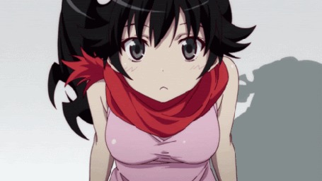 Анимация Карэн Арараги / Karen Araragi из аниме Истории монстров / Bakemonogatari