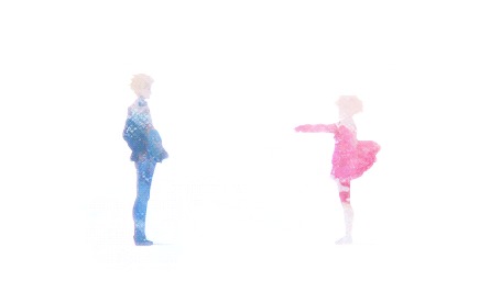 Анимация Акихито Канбара / Akihito Qanbar и Мирай Курияма / Mirai Kuriyama из аниме Kyoukai no Kanata / За гранью