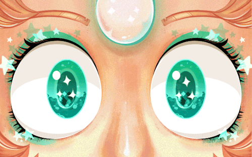 Анимация Моргающие зеленые глаза, гифка Моргающие зеленые глаза