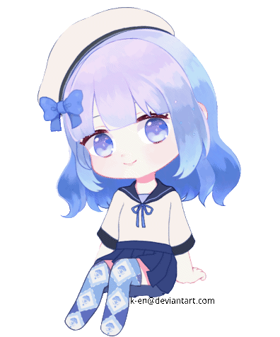 Анимация Marie Chibi / Мари Chibi качает головой, by k-en, гифка Marie Chibi / Мари Chibi качает головой, by k-en
