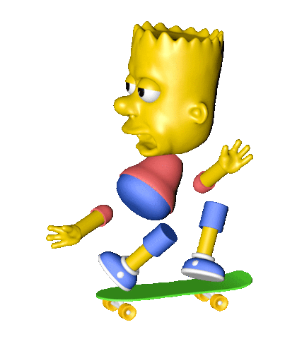 Анимация Bart Simpson / Барт Симпсон, сложенный из различных частей тела, на скейтборде, by Eemil Friman / Ээмиль Фриман, гифка Bart Simpson / Барт Симпсон, сложенный из различных частей тела, на скейтборде, by Eemil Friman / Ээмиль Фриман
