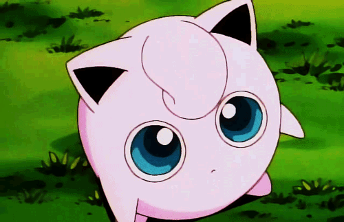 Анимация Недовольный Джигглипуф / Jigglypuff из аниме Покемон / Pokemon надувает щечки, гифка Недовольный Джигглипуф / Jigglypuff из аниме Покемон / Pokemon надувает щечки