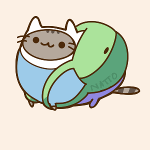 Анимация Pusheen the Cat / Кот Пушин в образе Финна / Finna, by natto-ngooyen, гифка Pusheen the Cat / Кот Пушин в образе Финна / Finna, by natto-ngooyen