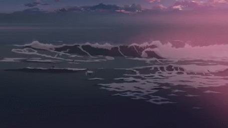 Анимация Ночное бушующее море, аниме 5 сантиметров в секунду