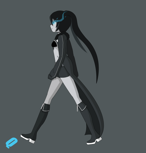 Анимация Мато Курой / Mato Kuroi из аниме Стрелок с Черной скалы / Black Rock Shooter, by QUICKMASTER, гифка Мато Курой / Mato Kuroi из аниме Стрелок с Черной скалы / Black Rock Shooter, by QUICKMASTER