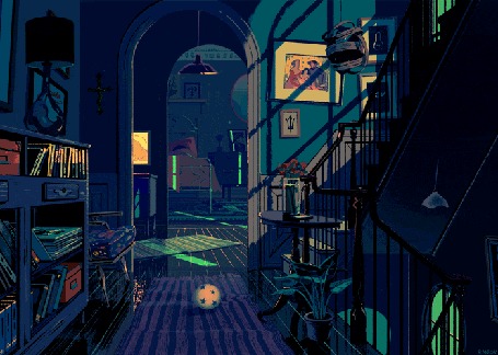 Анимация Землетрясение, в доме все ходит ходуном, by rebecca mock