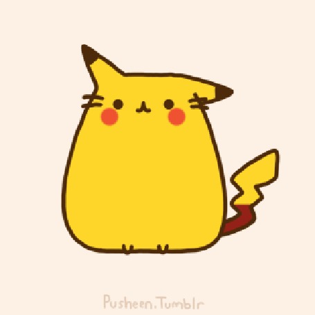 Анимация Пикачу / Pikachu смешно крутит хвостиком