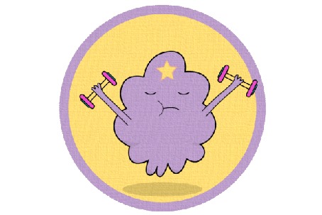 Анимация Принцесса Пупырка занимается с гантелями, мультсериал Adventure Time / Время Приключений