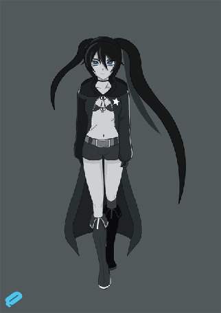 Анимация Мато Курой / Mato Kuroi из аниме Стрелок с Черной скалы / Black Rock Shooter, by QUICKMASTER