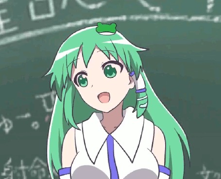 Анимация Санаэ Кочия / Sanae Kochiya из серии игр и аниме Тохо / Touhou Project, by ShinaraXV58