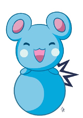 Анимация Азурилл / Azurill из аниме Pokemon / Покемон, by Exceru-Hensggott