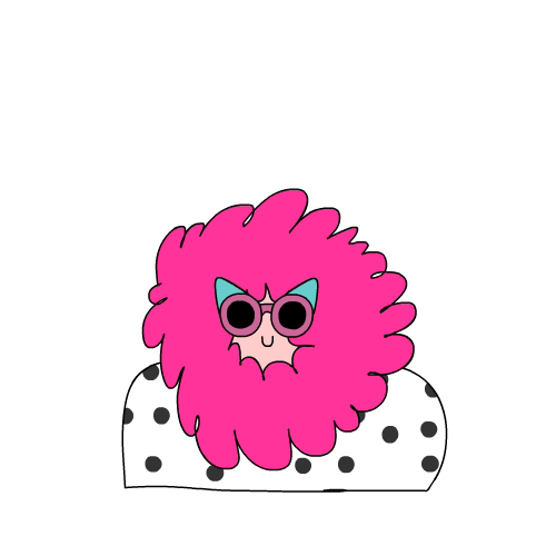 Анимация Странный человек - девушка в очках с розовыми волосами, гифка Странный человек - девушка в очках с розовыми волосами
