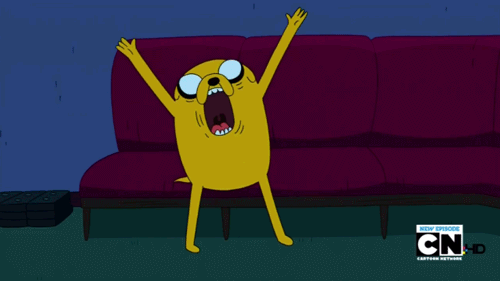 Анимация Джейк бьется в истерике, а потом быстро убегает, мультсериал Adventure Time / Время Приключений, гифка Джейк бьется в истерике, а потом быстро убегает, мультсериал Adventure Time / Время Приключений