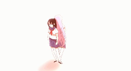 Анимация Аниме девушки на белом фоне, by KatarinaCipcic