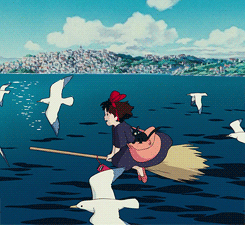 Анимация Kiki / Кики и Jiji / Джиджи из аниме Kikis Delivery Service / Ведьмина служба доставки, гифка Kiki / Кики и Jiji / Джиджи из аниме Kikis Delivery Service / Ведьмина служба доставки