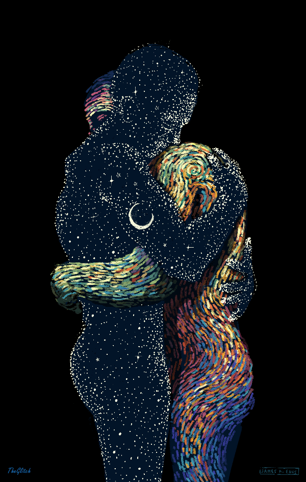 Рисунок парня и девушки — целуются, обнимаются, держатся за руки, аниме