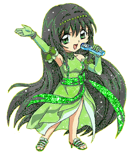 Анимация Тоин Рина / Rina Touin из аниме Мелодия Русалки / Mermaid Melody поет в микрофон, гифка Тоин Рина / Rina Touin из аниме Мелодия Русалки / Mermaid Melody поет в микрофон