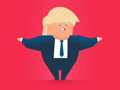 Анимация Дональд Трамп / Donald Trump в костюме на красном фоне, гифка Дональд Трамп / Donald Trump в костюме на красном фоне