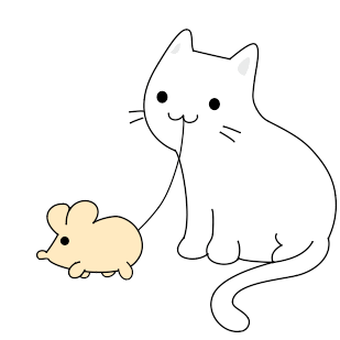 Анимация Кот играет с мышкой, by Denis Sazhin, гифка Кот играет с мышкой, by Denis Sazhin