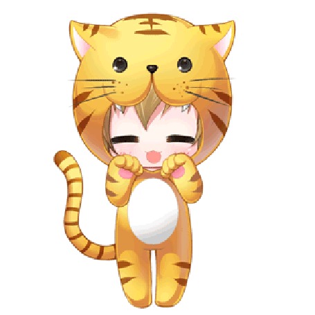 Анимация Чиби Тайга Айсака / Taiga Aisaka из аниме ТораДора! / Toradora! в костюме тигра, by clytzemi